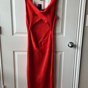 Women dress.  Cut out back.